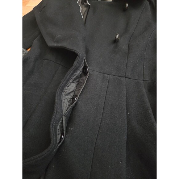 Mackage Women's Wool Blend Dress Coat Black Belted Heavy Size Medium - Picture 8 of 14